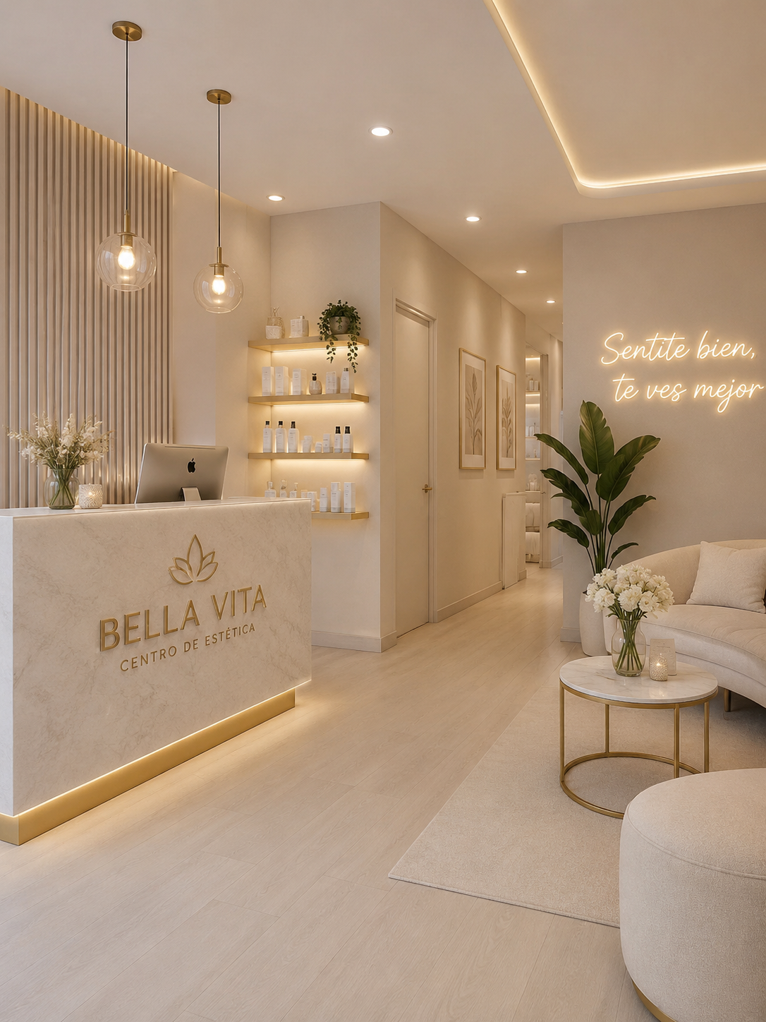 Recepción premium del centro de estética